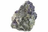 Purple Cuboctahedral Fluorite Crystals on Quartz - China #163575-1